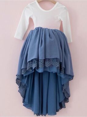 Pleiades Slate Blue High-Low Dress Sz 6